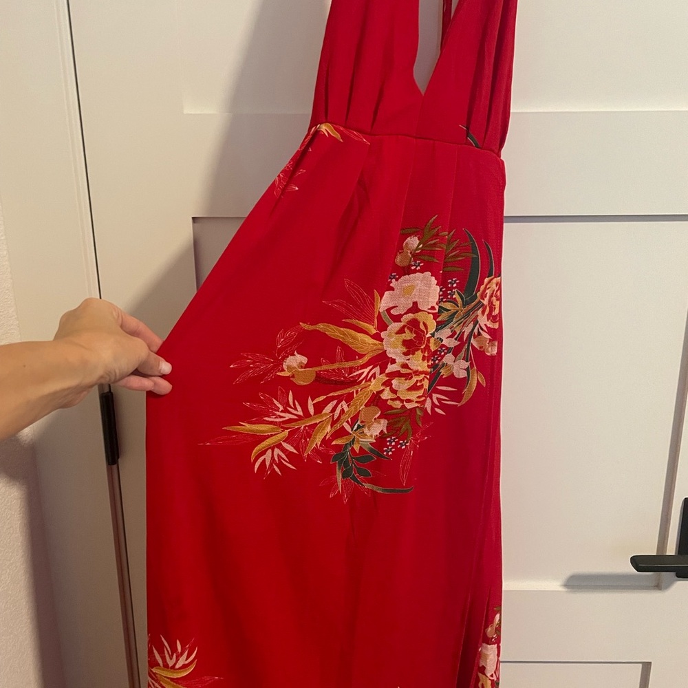 Red Floral Maxi Dress